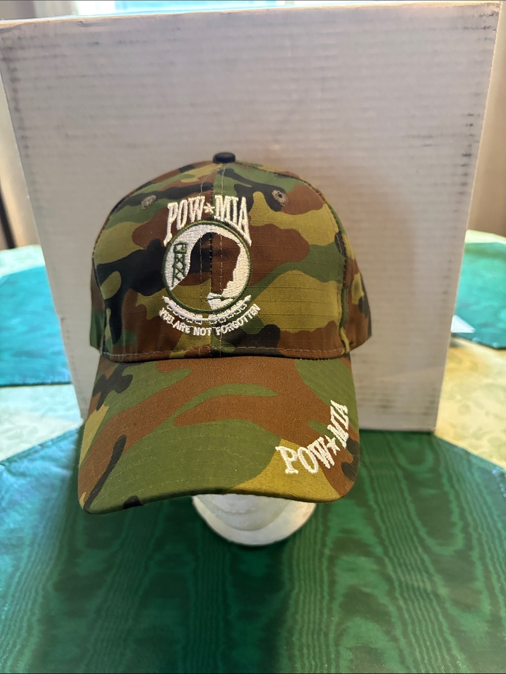 POW*MIA Camouflage Baseball Hat - Green Camo